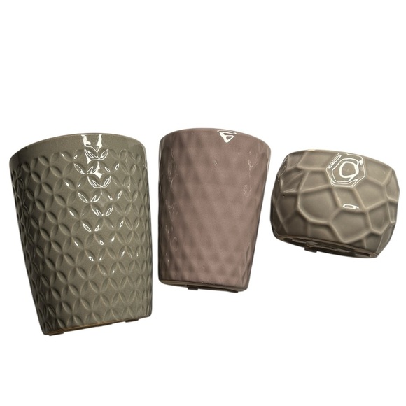 Other - Set of Three Textured Ceramic Planters